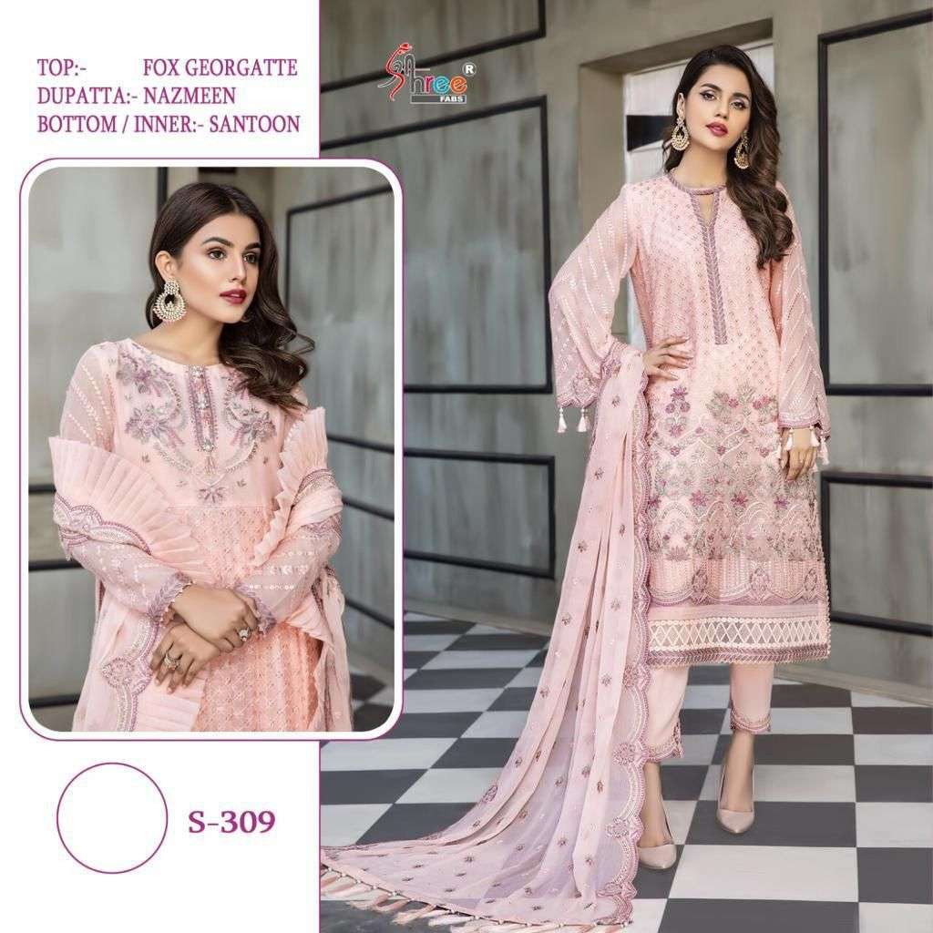 SHREE FABS PRESENTS DESIGNER FOX GEORGETTE HEAVY EMBROIDERY PAKISATANI SUITS